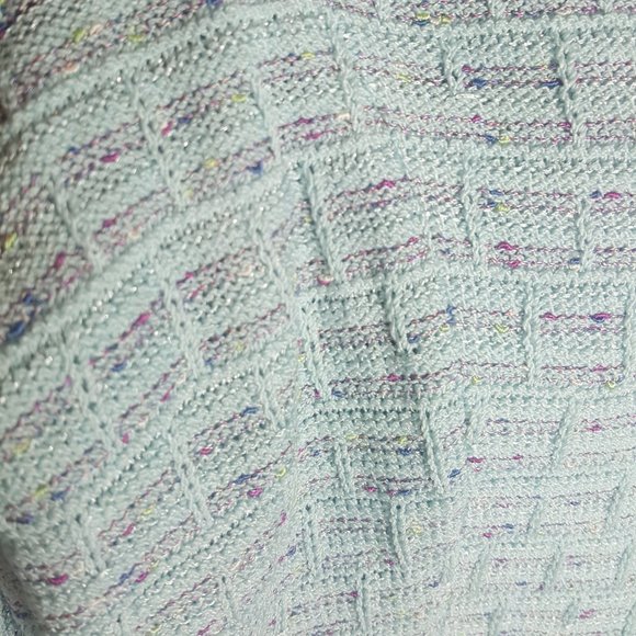 St. John Boucle aqua mint knit blazer jacket sz 10 - Picture 6 of 6